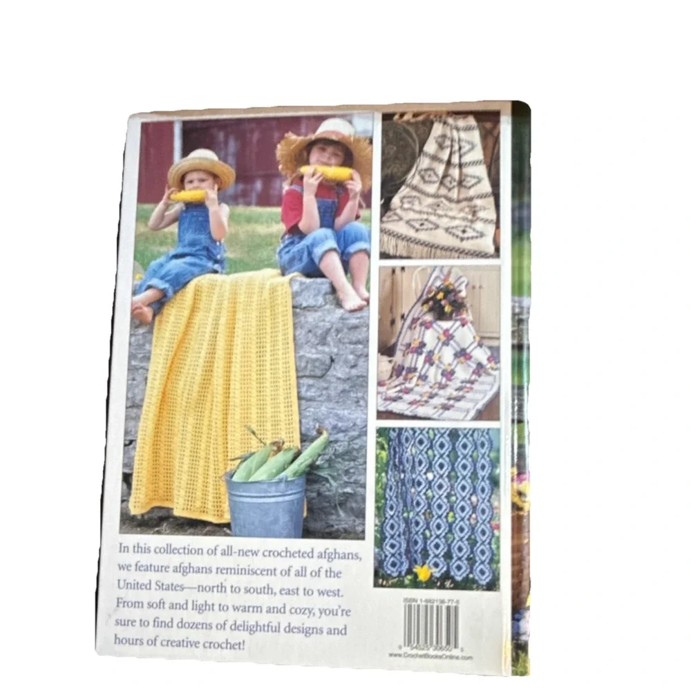 House of White Birches ALL-AMERICAN Crochet Afghans Pattern Book Home & Garden